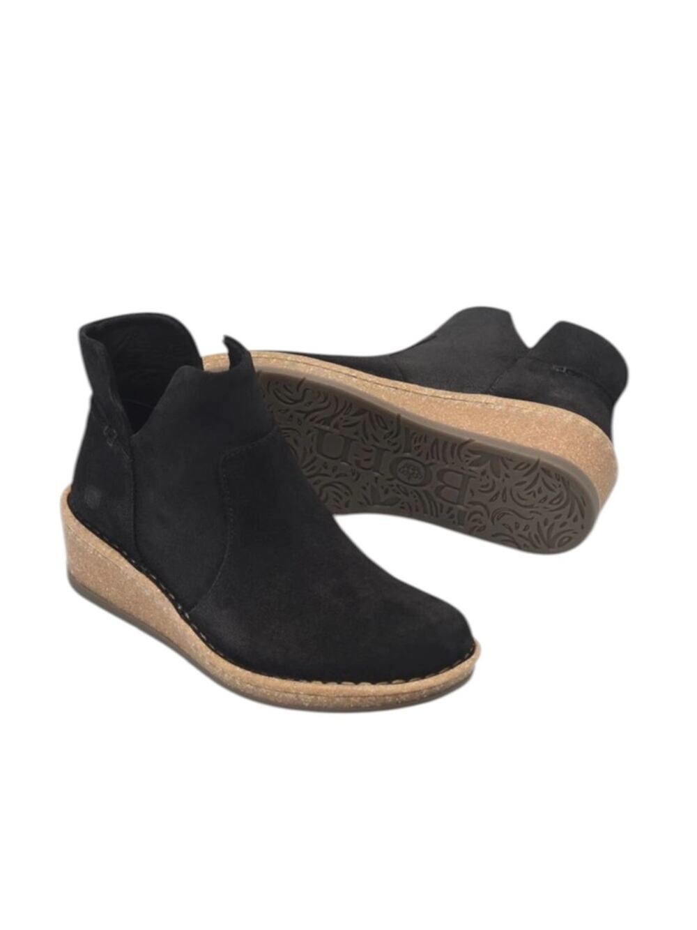 Born Viv Black Distressed Booties – Sz 8M